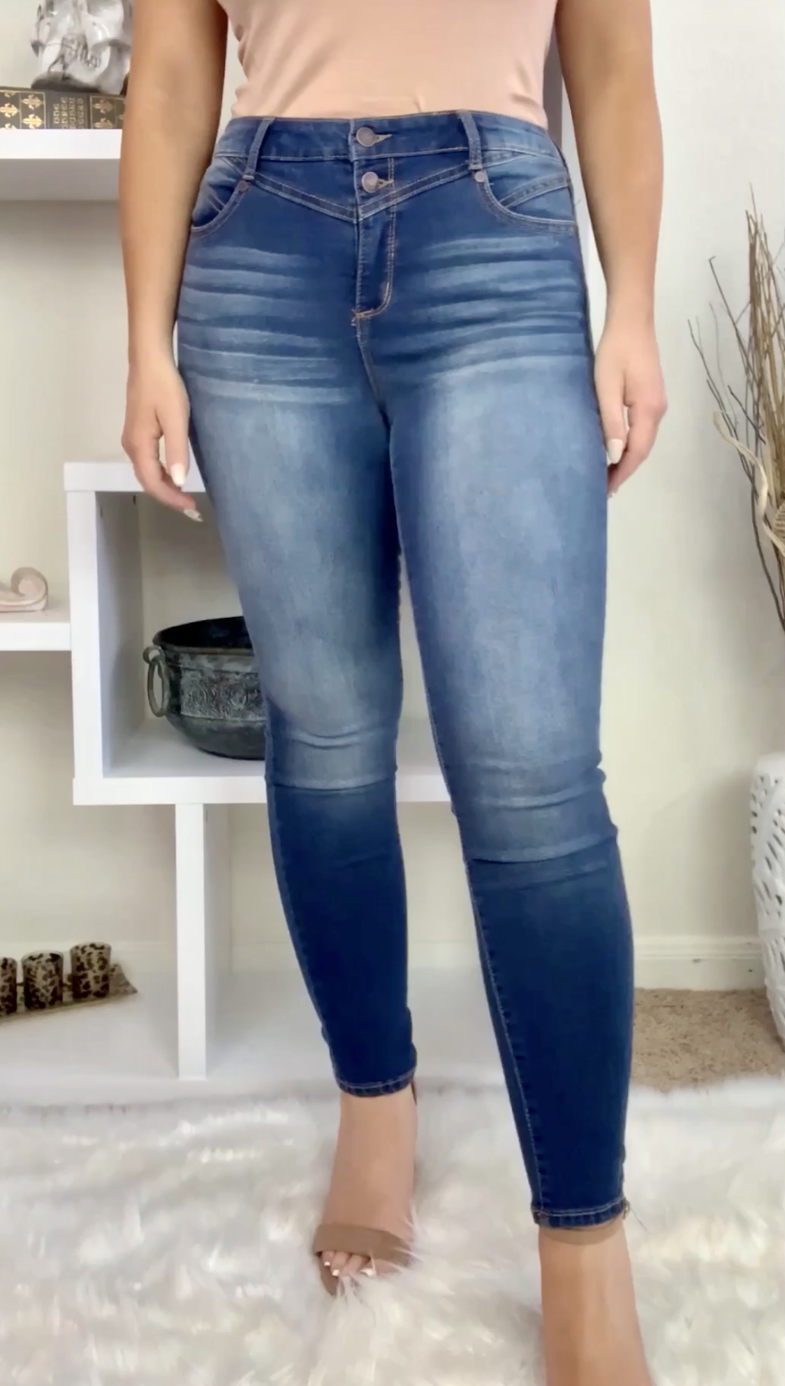 Sofia Vergara Check Boot Cut Jeans for Women
