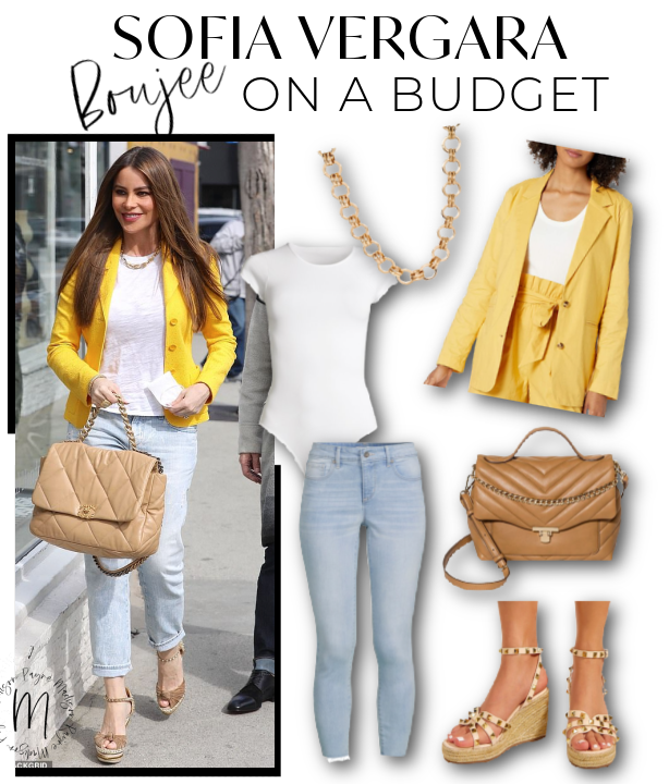 Sofia Vergara Teams A Yellow Jacket With A Chanel Bag & Spiked Wedges –  Footwear News